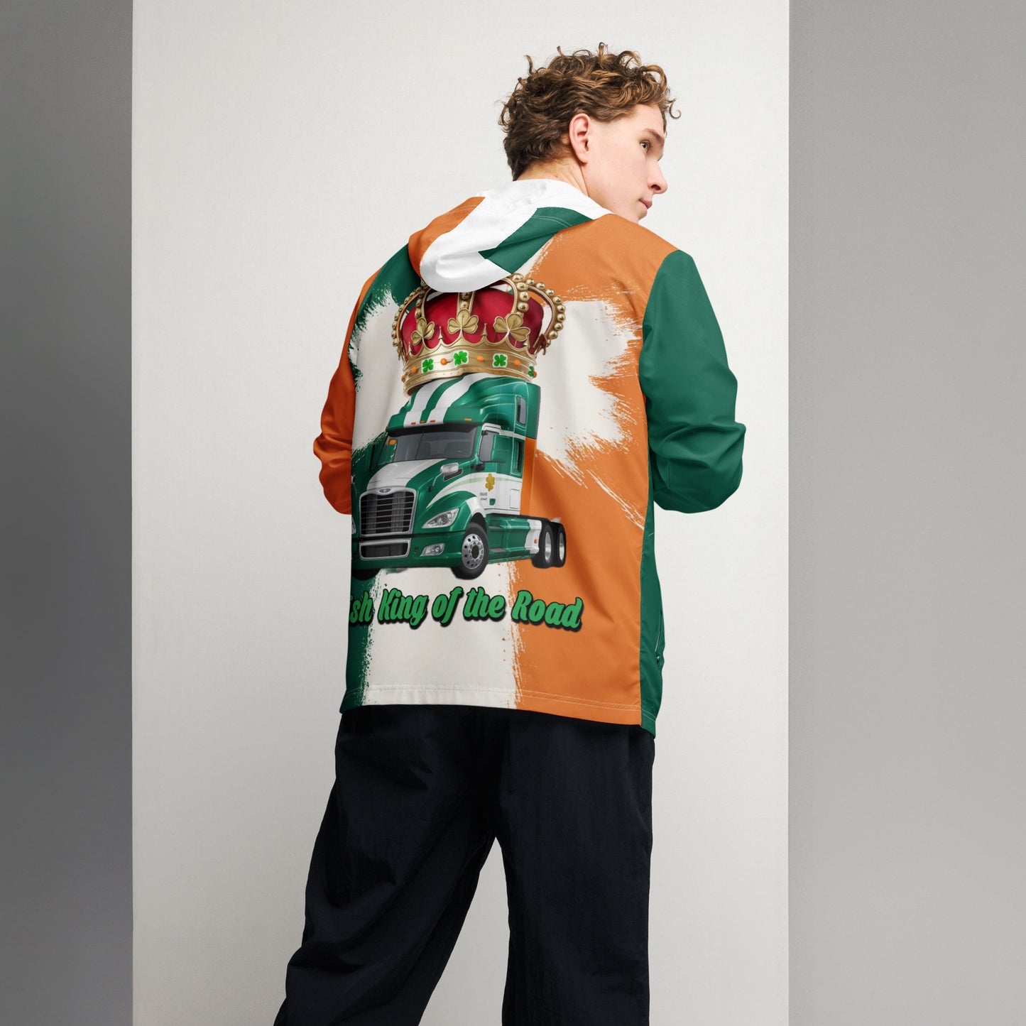 Men’s windbreaker Irish King of the Road US Truck Design