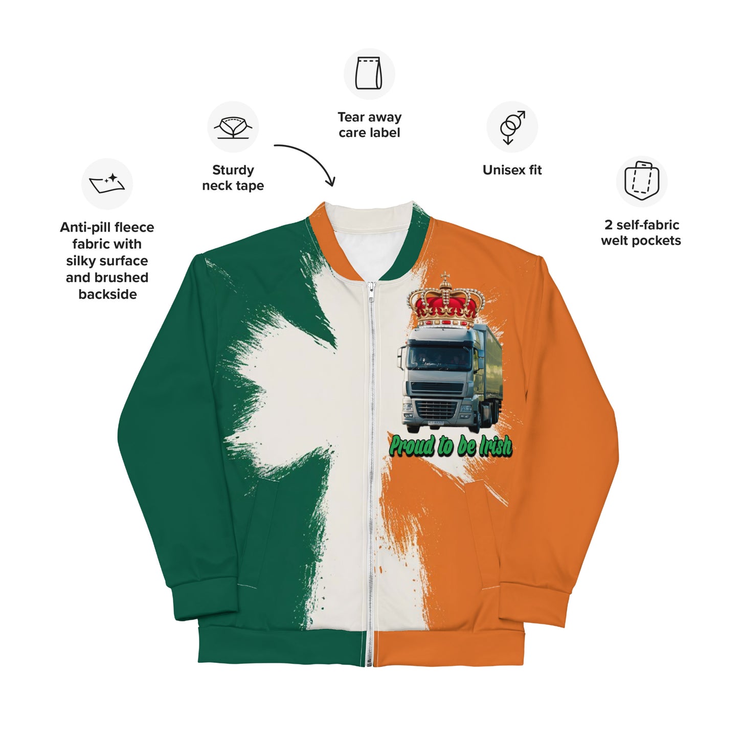 Bomber Jacket Irish King of the Road European Truck Design