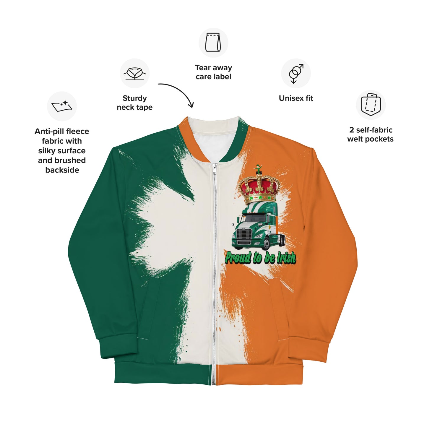 Bomber Jacket Irish King of the Road US Truck Design