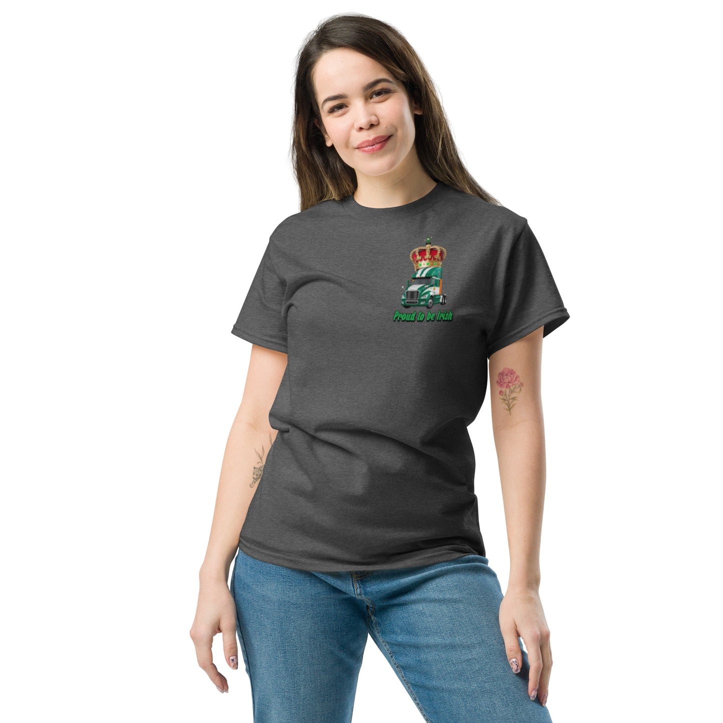 Classic tee Irish Queen of the Road US Truck Design front and back printed