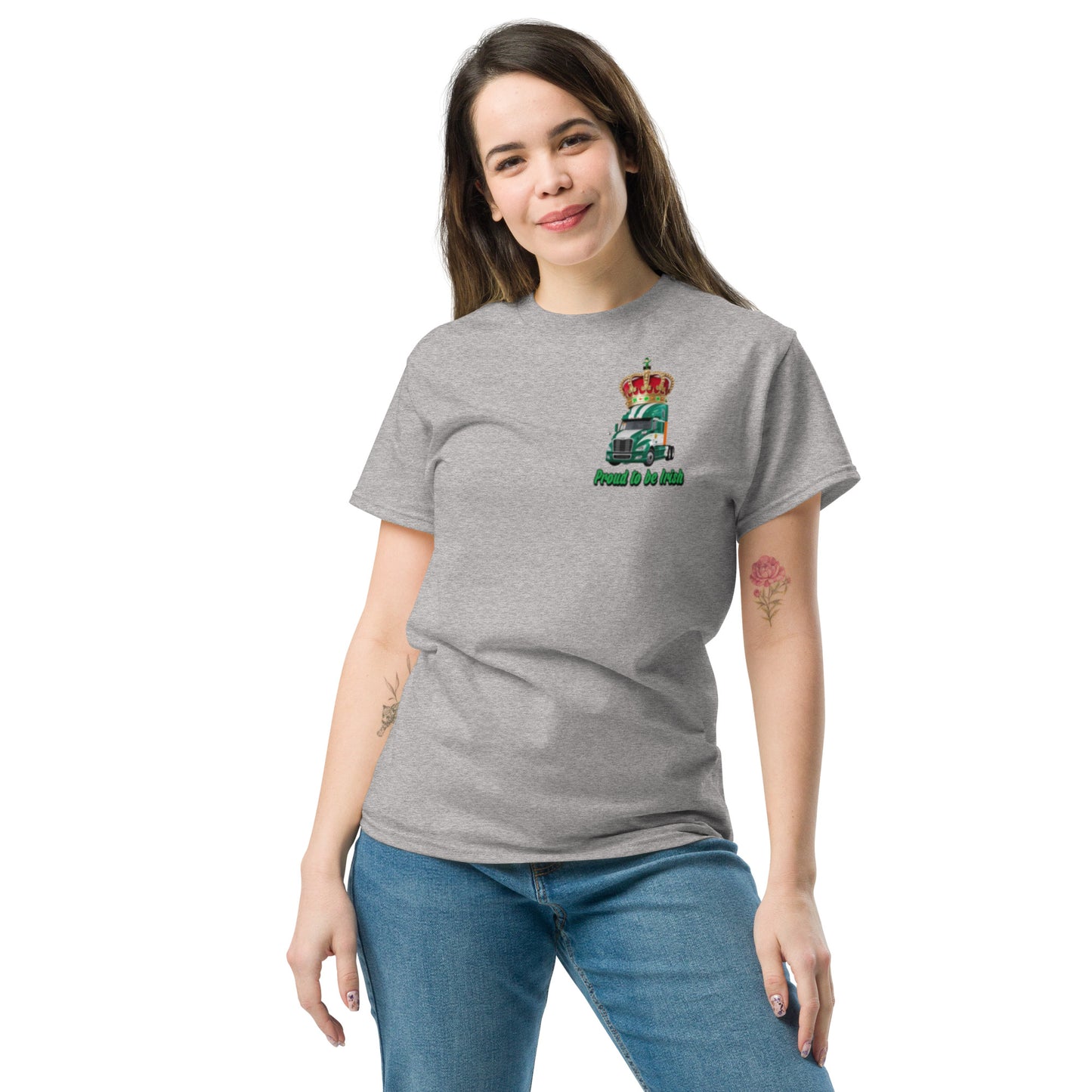 Classic tee Irish Queen of the Road US Truck Design front and back printed