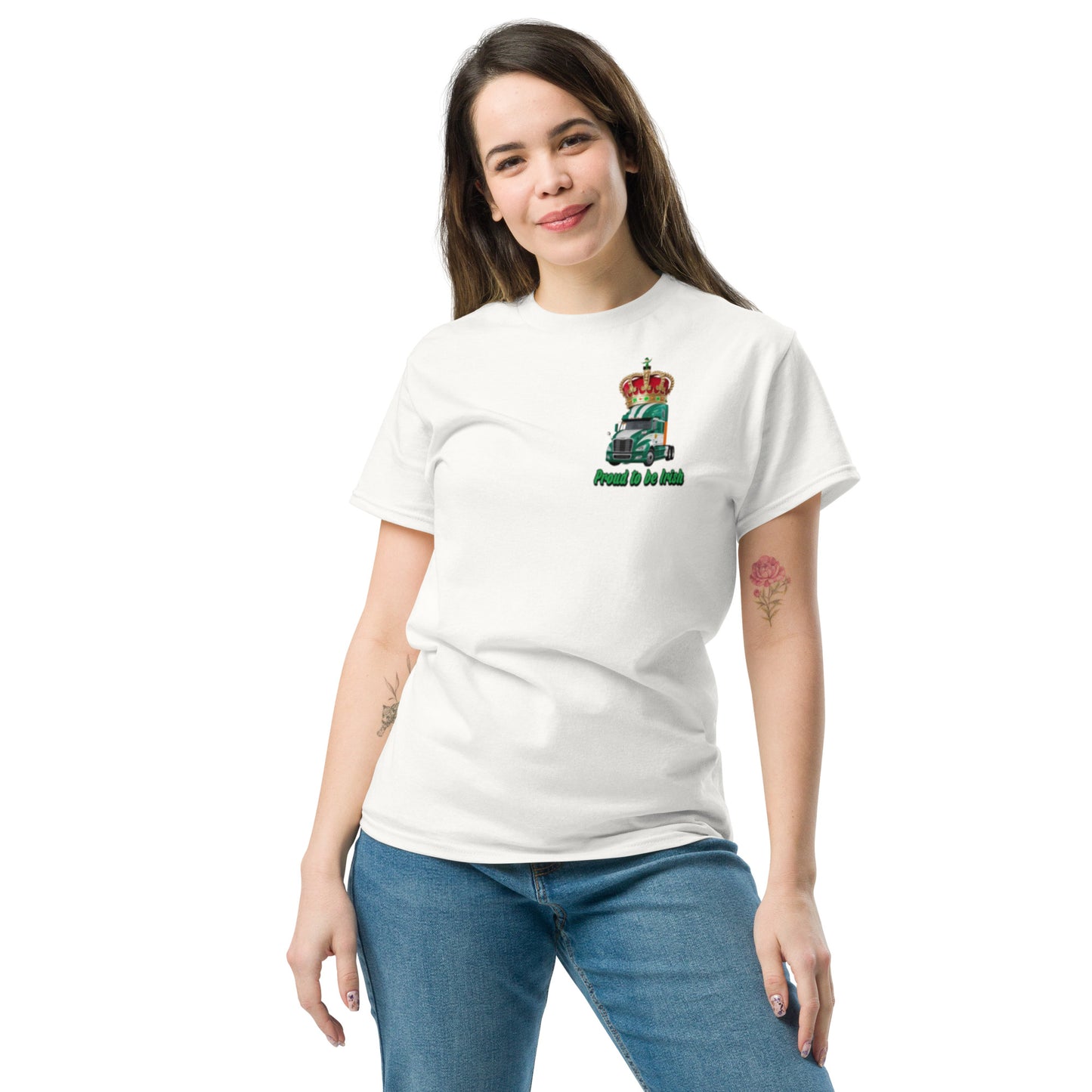 Classic tee Irish Queen of the Road US Truck Design front and back printed
