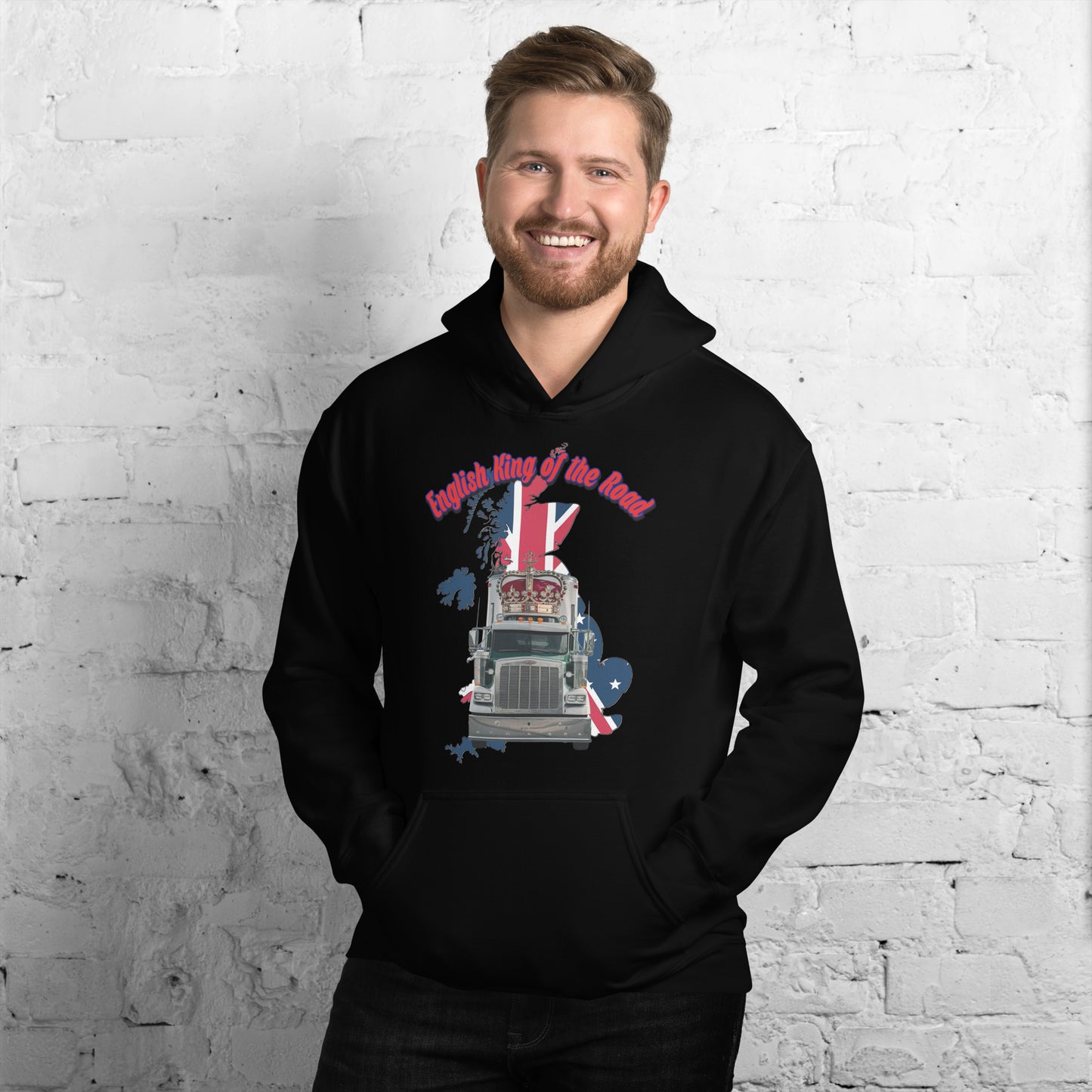 Unisex Hoodie English King of the Road US Truck Design