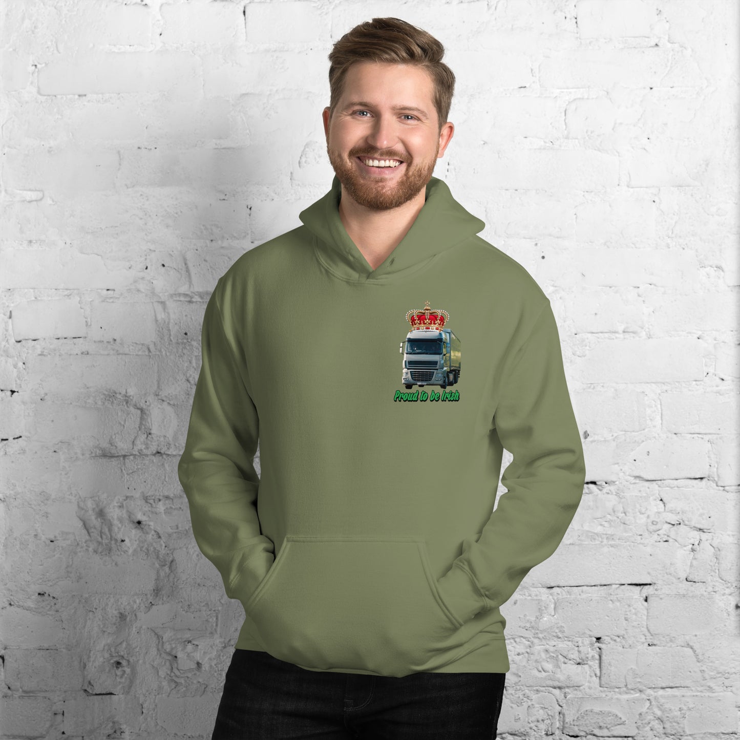 Hoodie Irish King of the Road European Truck Design front and back print