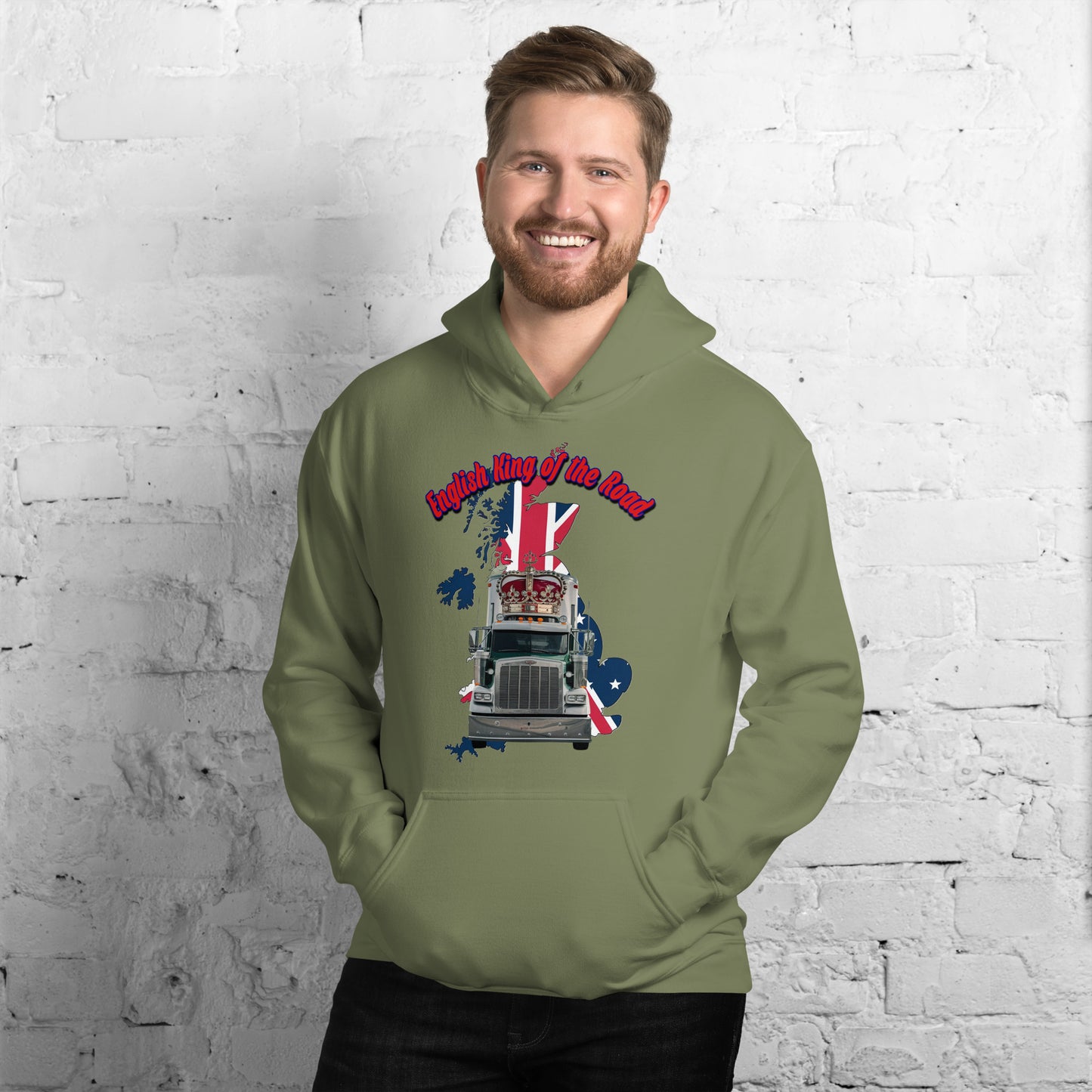 Unisex Hoodie English King of the Road US Truck Design