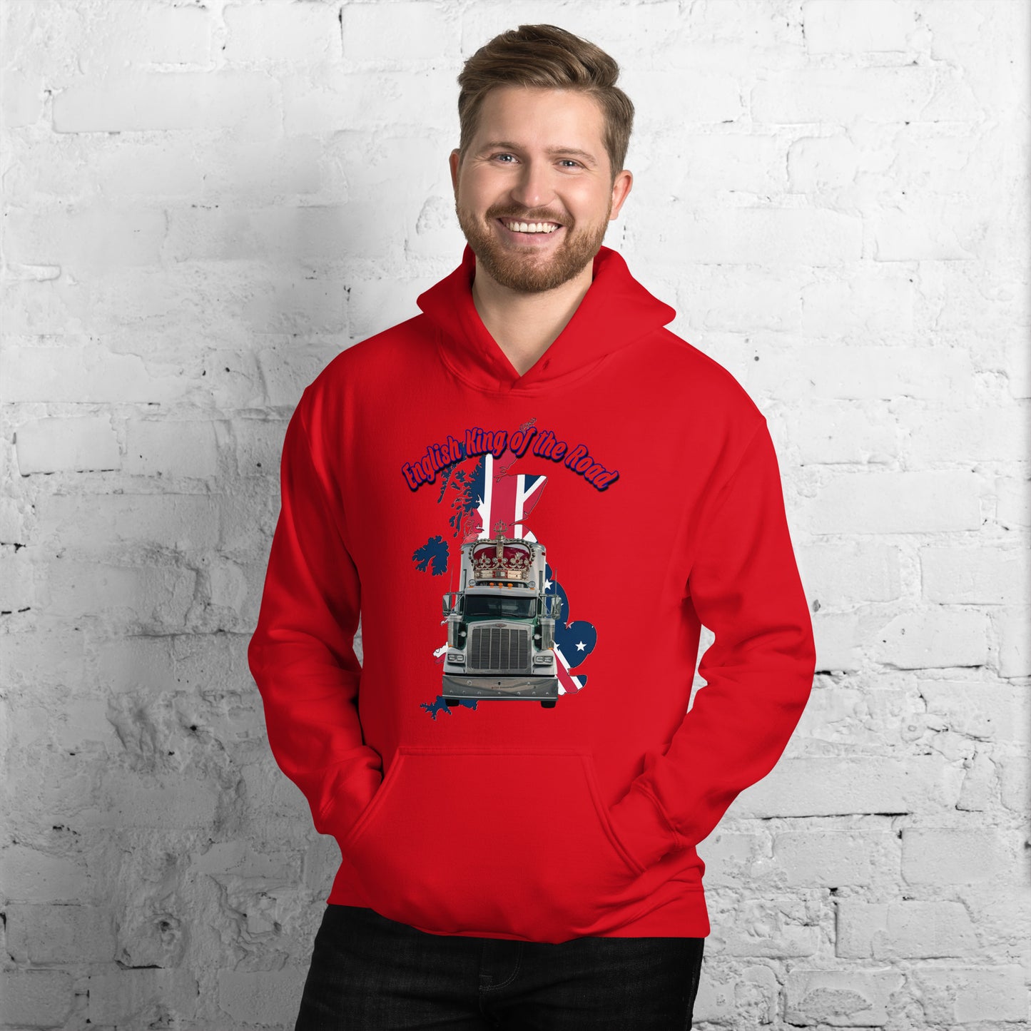 Unisex Hoodie English King of the Road US Truck Design
