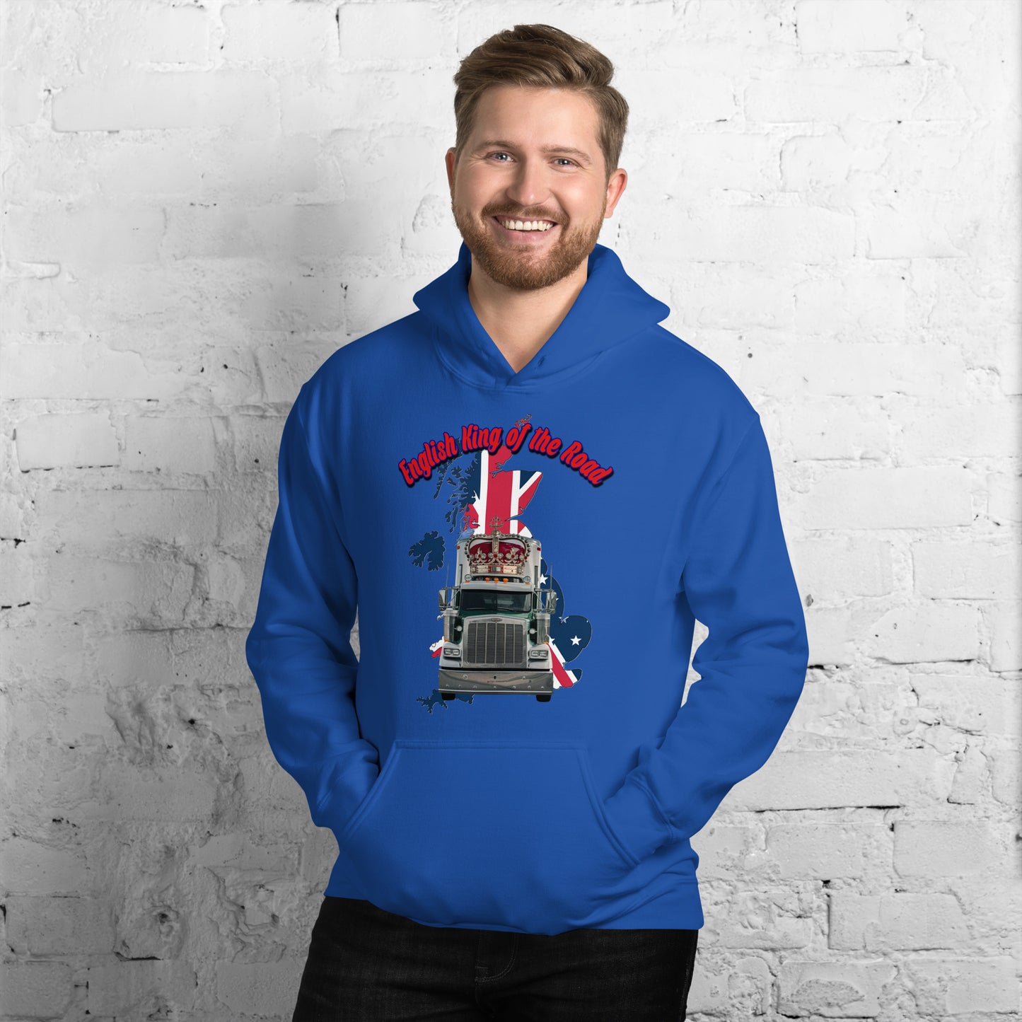 Unisex Hoodie English King of the Road US Truck Design