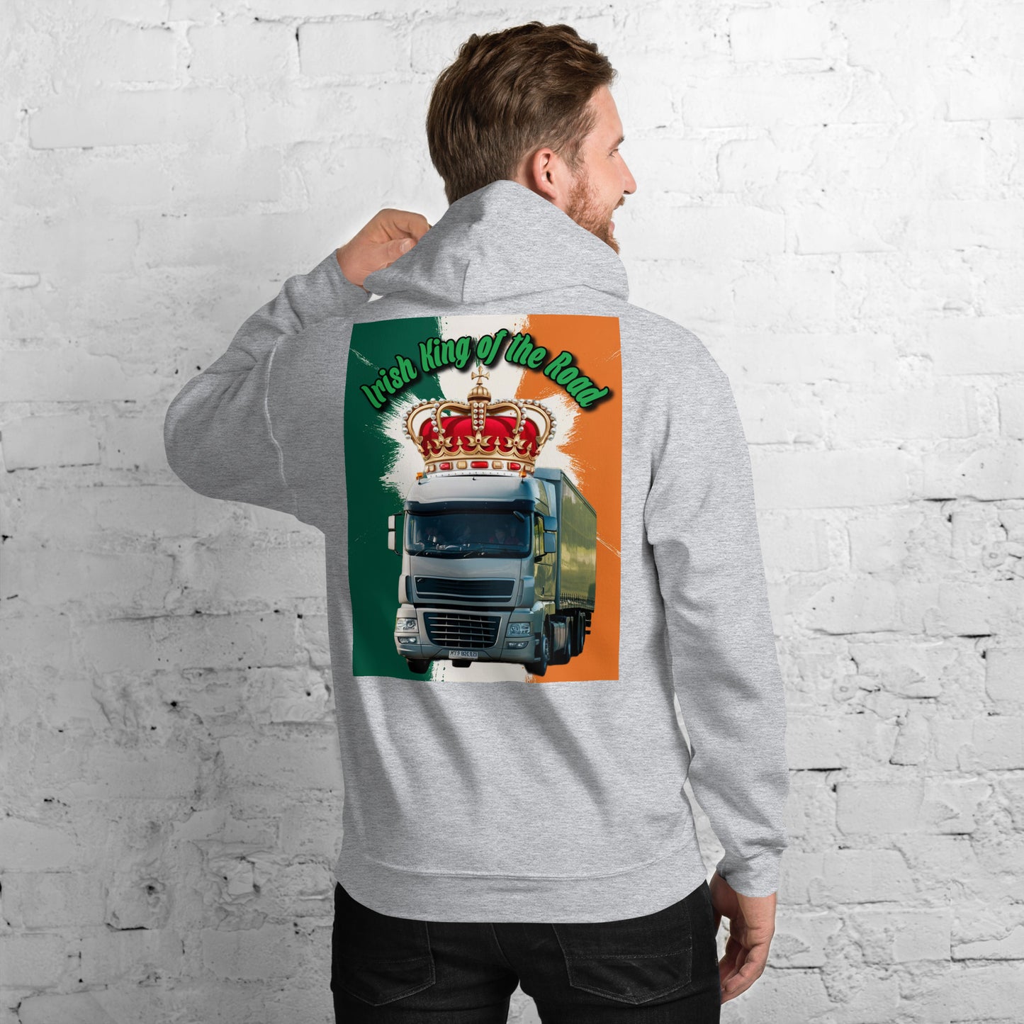 Hoodie Irish King of the Road European Truck Design front and back print