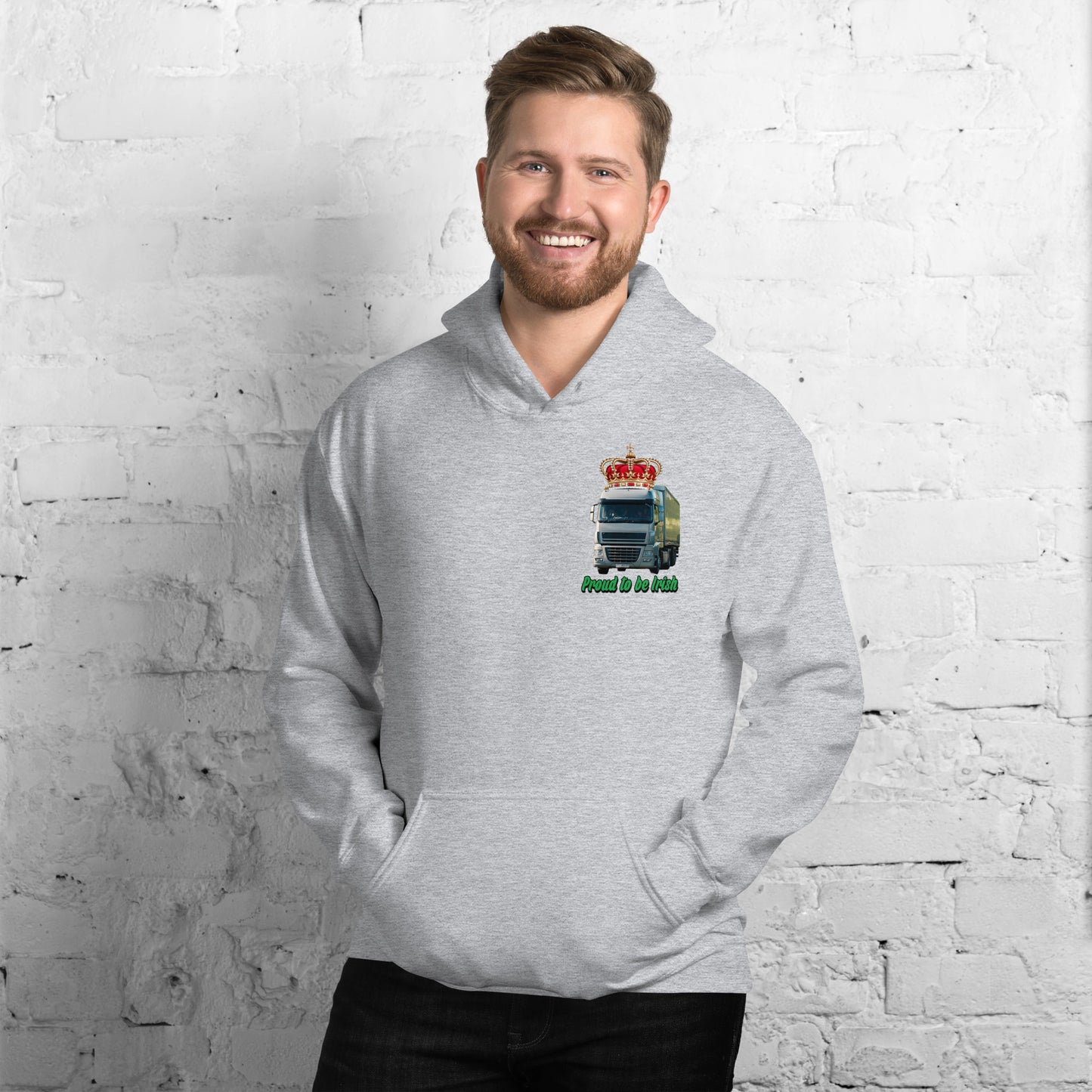 Hoodie Irish King of the Road European Truck Design front and back print