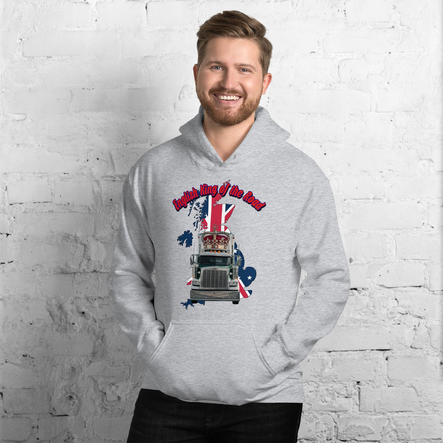 Unisex Hoodie English King of the Road US Truck Design