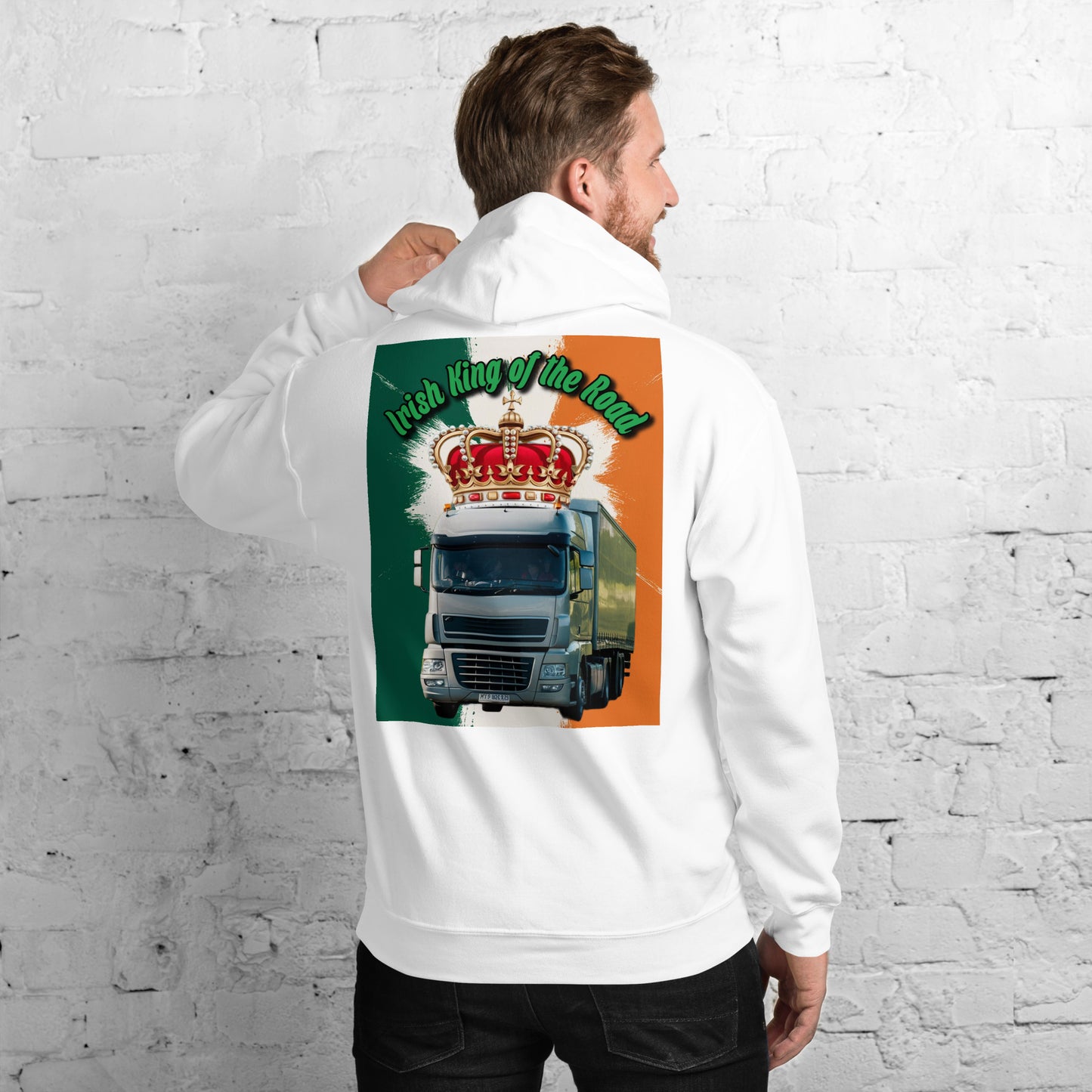 Hoodie Irish King of the Road European Truck Design front and back print