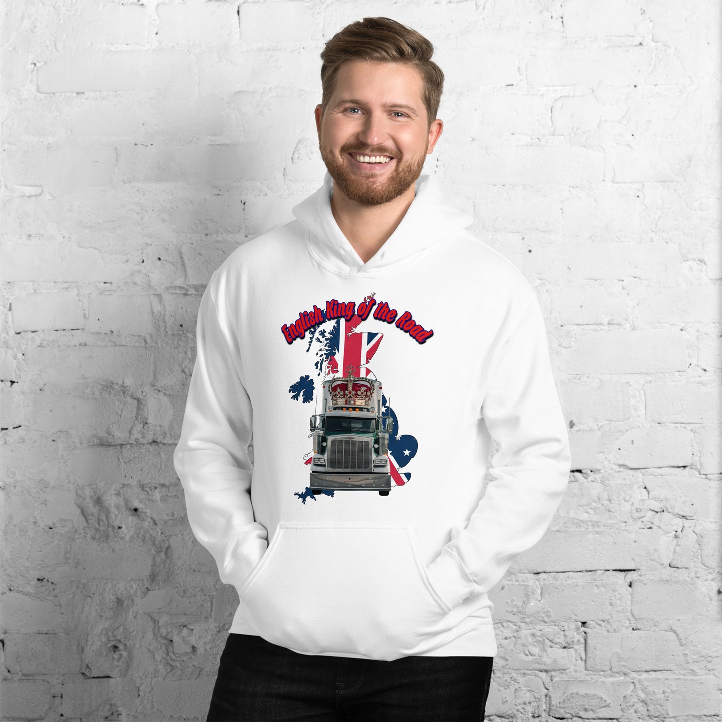 Unisex Hoodie English King of the Road US Truck Design