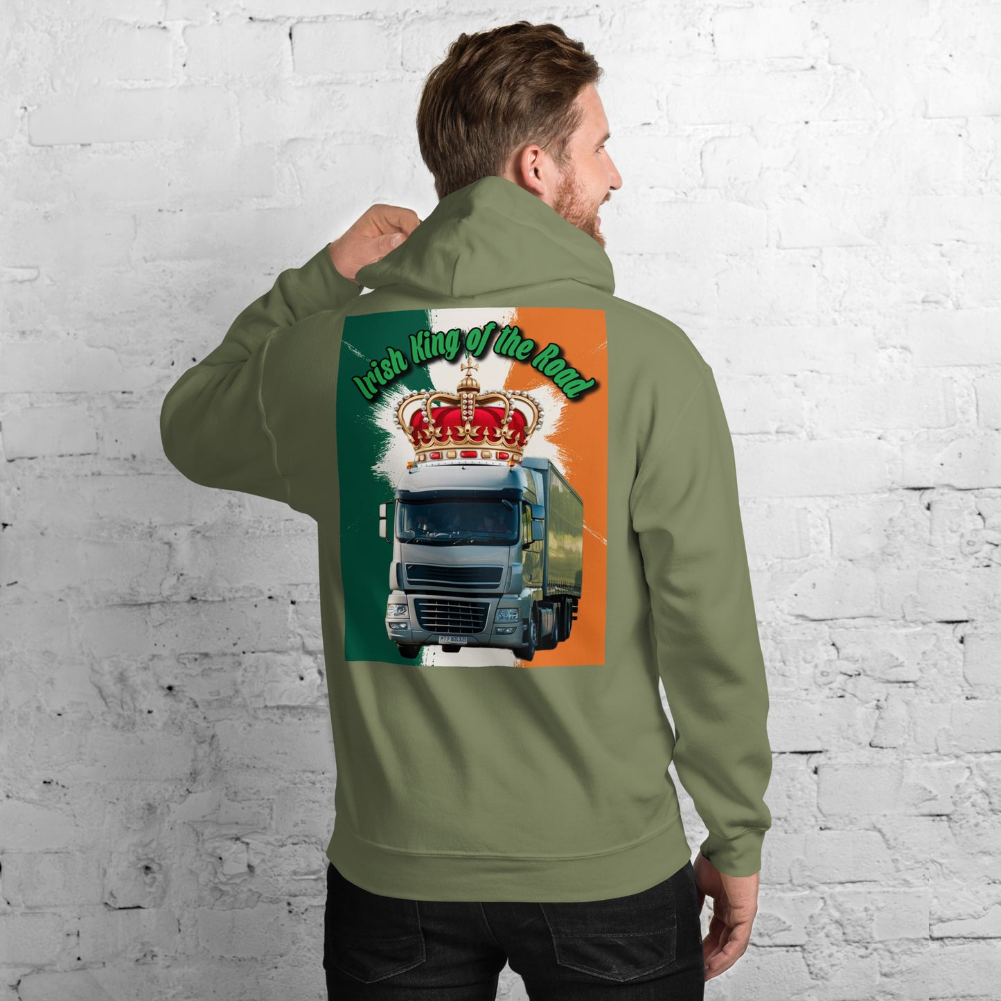 Hoodie Irish King of the Road European Truck Design front and back print
